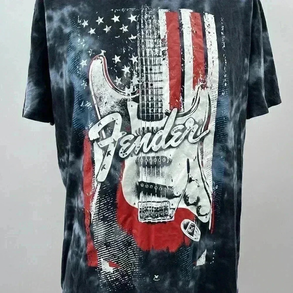 Fender Tie-Dye Guitar Graphic Tee Men Size XL Skate Casual Band Music - Picture 5 of 7